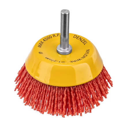 Щетка для дрели, 75 мм, Чашка, со шпилькой, нейлоновая щетина Denzel 74436 купить в Губкинске