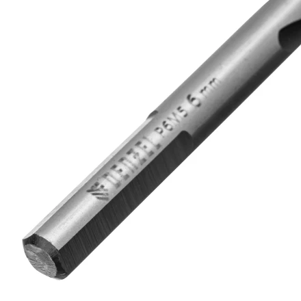 Сверло спиральное по металлу 6 x 93мм, Р6М5, Golden Tip, многогранная заточка Denzel 718278 купить в Губкинске