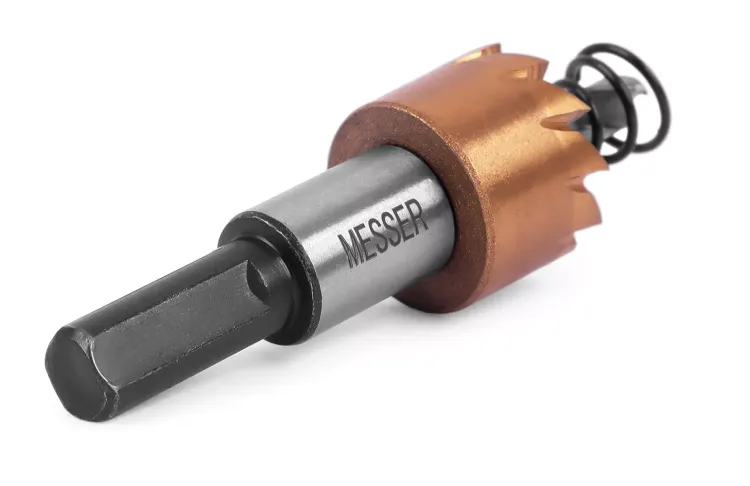 HSS-TiN коронка MESSER  19мм с центр. сверлом и толкающей пружиной для  лист. материала  до 2 мм ц/х купить в Губкинске