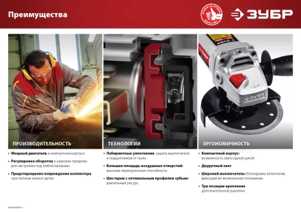 Машина углошлифовальная регулировка оборотов УШМ-125-1200 ЭМ3 серия МАСТЕР купить в Губкинске