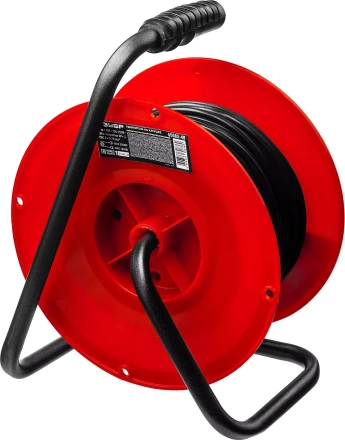 Удлинитель на катушке &quot;ПВС 307&quot;, 40 м, 2500 Вт, 4 гнезда, ПВС 3х0,75 кв мм, ЗУБР 55083-40 купить в Губкинске