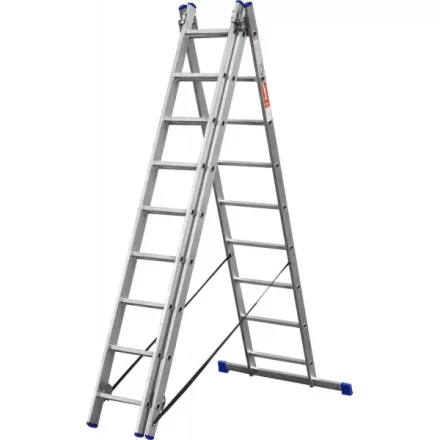 Лестница ЗУБР универсальная, трехсекционная со стабилизатором, 9 ступеней 38831-09 купить в Губкинске