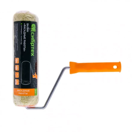 Валик &quot;Фасадные работы&quot; 250 мм ворс 18мм D 48 мм D ручки 8 мм полиакрил полиэстер Сибртех 80175 купить в Губкинске