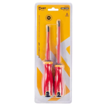Набор диэлектрических отверток КВТ SLIM VDE НИО-2202 сталь S2, профиль SL, PH, 2 шт. (88929) купить в Губкинске