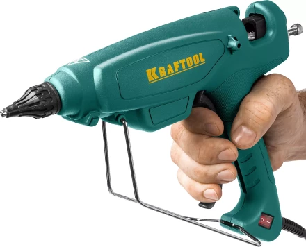 Пистолет клеевой (термоклеящий) &quot;PRO&quot;, KRAFTOOL 06843-220-12, эл, двухкомп корпус, рабоч темп 193град, выход клея 1,2кг/час, d=12мм, 220Вт 06843-220-12 купить в Губкинске
