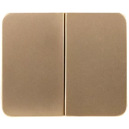 Выключатель СВЕТОЗАР &quot;ГАММА&quot; двухклавишный, без вставки и рамки, цвет золотой металлик, 10A/~250B SV-54134-GM купить в Губкинске