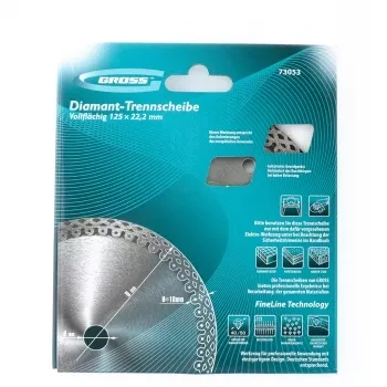 Диск алмазный ф125х22,2мм, тонкий, сплошной, мокрое резание GROSS 73053 купить в Губкинске