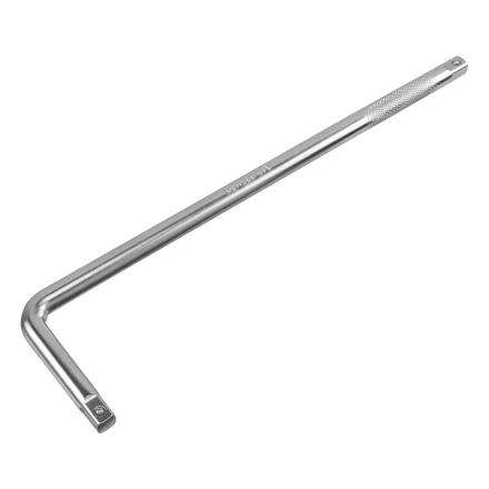 Вороток Г-образный, 375*100 мм, квадрат 1/2&quot;, CrV, матовый хром Denzel 14067 купить в Губкинске