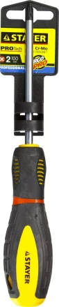 Отвертка STAYER "PROFI" "PROTech", двухкомп рукоятка, намагниченная, Cr-Mo, PH2x100мм 25132-2-10_z02 купить в Губкинске
