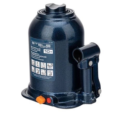 Домкрат гидравлический бутылочный телескопический Stels 51151, 10 т, подъем 180-430 мм купить в Губкинске