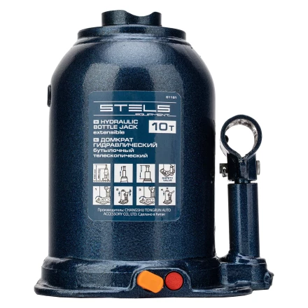 Домкрат гидравлический бутылочный телескопический Stels 51151, 10 т, подъем 180-430 мм купить в Губкинске