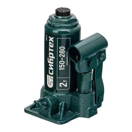 Домкрат гидравлический бутылочный Сибртех 50812, 2 т, 150-280 мм, в пласт. кейсе купить в Губкинске