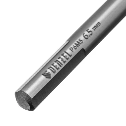Сверло спиральное по металлу Denzel 6,5 x 93мм, Р6М5, Golden Tip, многогранная заточка, 718279 купить в Губкинске