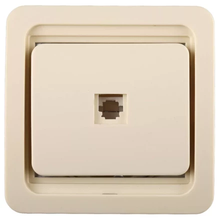 Розетка СВЕТОЗАР &quot;ГАММА&quot; телефонная одинарная, цвет бежевый SV-54117-B купить в Губкинске