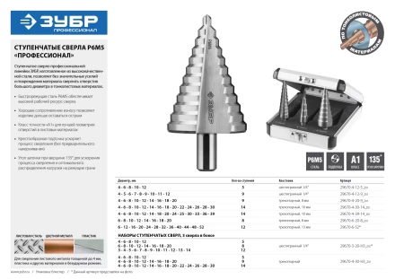 Сверла ступенчатые сталь Р6М5 серия ПРОФЕССИОНАЛ купить в Губкинске