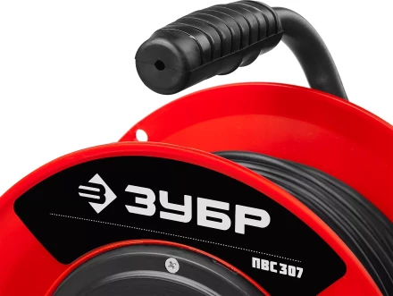 Удлинитель на катушке &quot;ПВС 307&quot;, 50 м, 2500 Вт, 4 гнезда, ПВС 3х0,75 кв мм, ЗУБР 55083-50 купить в Губкинске