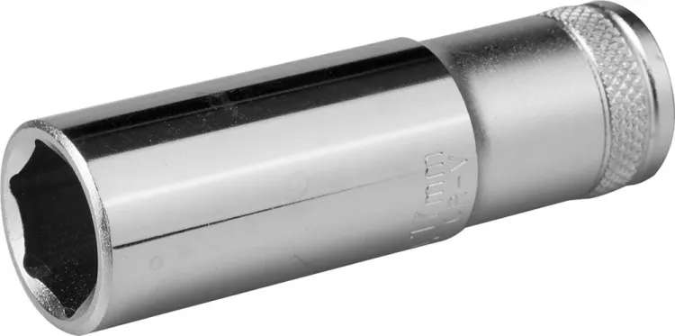 Торцовая головка KRAFTOOL "INDUSTRIE QUALITAT", удлиненная, Cr-V, FLANK, хромосатинированная, 1/2", 17 мм 27807-17_z01 купить в Губкинске